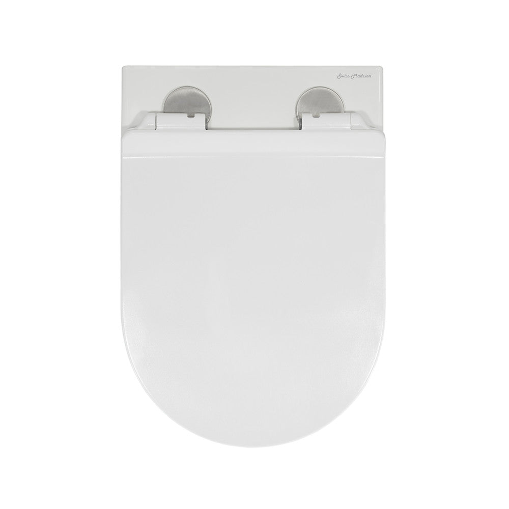 Calice Wall-Hung Toilet Bundle 0.8/1.6 GPF Dual Flush in Glossy White with Flush Plate