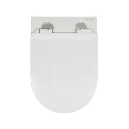 Calice Wall-Hung Toilet Bundle 0.8/1.6 GPF Dual Flush in Glossy White with Flush Plate