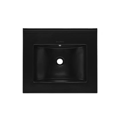 18" Zero Hole Vanity Sink Top in Matte Black