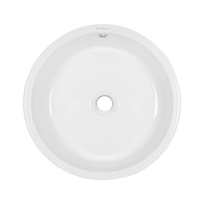 Monaco Round Ceramic Bathroom Vessel Sink in White