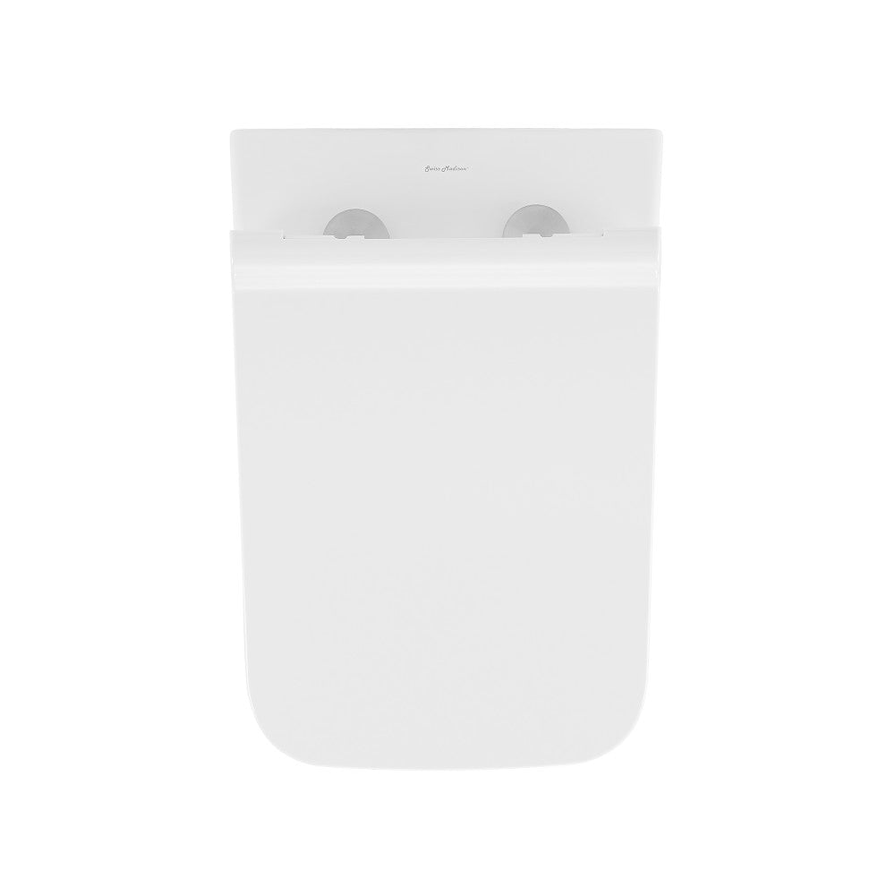 Concorde Back-to-Wall Toilet Bundle 0.8/1.6 GPF Dual Flush in Glossy White with Black Flush Plate