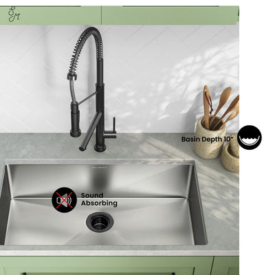 Rivage 32 x 19 Stainless Steel, Single Basin, Undermount Kitchen Sink