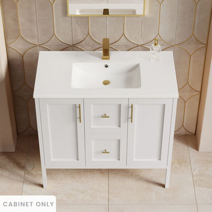 Forme 36" Modular Freestanding Bathroom Vanity Cabinet without Top in White