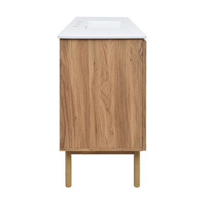 Classe 48" Freestanding Bathroom Vanity in Golden Oak with 3-Hole Widespread Sink Top