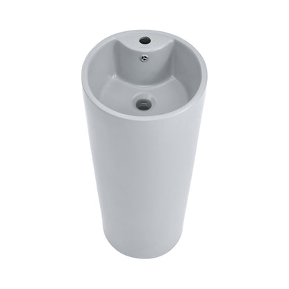 Monaco Circular Basin Pedestal Sink Matte Gray