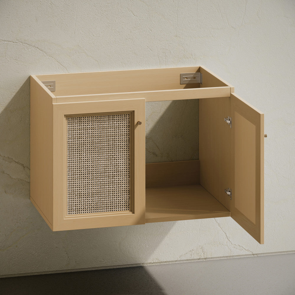Classe 30" Wall-Mounted Bathroom Vanity in Natural Oak without Sink Top
