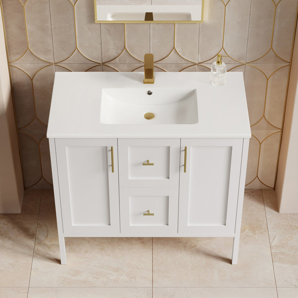 Forme 36" Modular Freestanding Bathroom Vanity with Sink Top in White