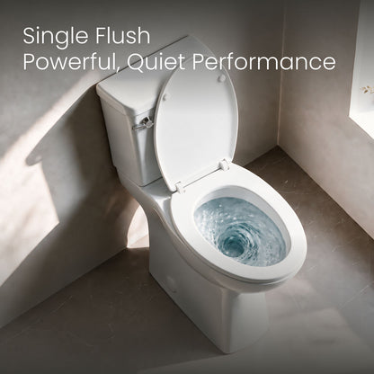 Classe Extra Tall Two-Piece 12" Rough-in 1.28 GPF Elongated Toilet – 21" Bowl Height – Glossy White
