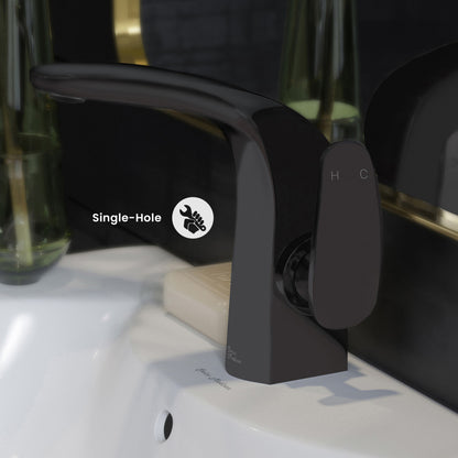 Chateau Single Hole, Single-Handle, Bathroom Faucet in Matte Black