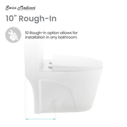 St. Tropez One-Piece 10" Rough-in 1.28 GPF Left Flush Elongated Toilet in Glossy White (6 - Pack)