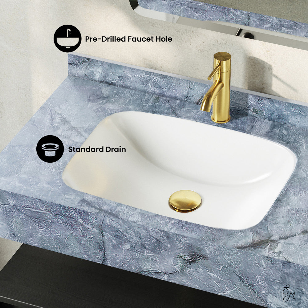 Avancer 36" Wall-Mounted Bathroom Vanity in Black Oak with Blue Celeste Sink Top
