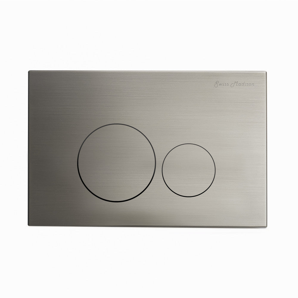 Monaco Wall Mount Dual Flush Metal Actuator plate in Matte Silver