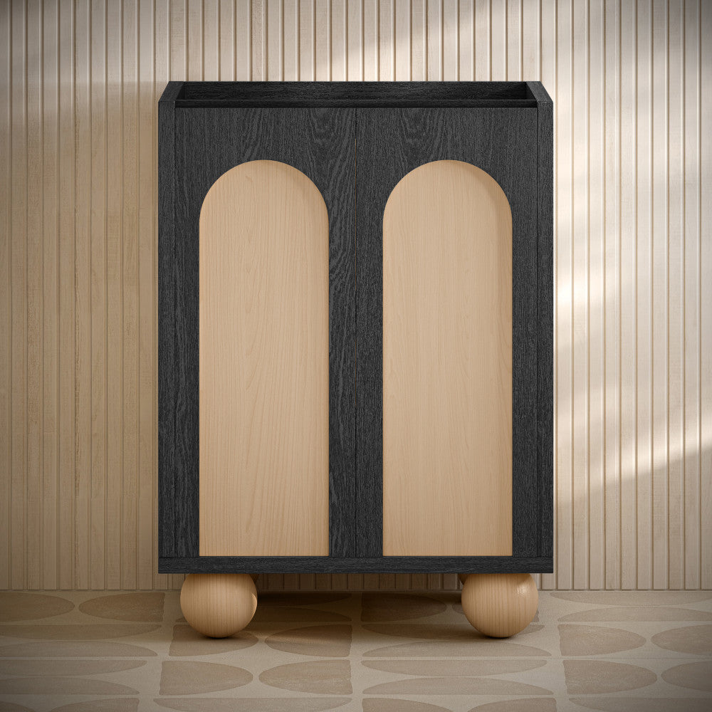 Plaisir II 24" Freestanding Bathroom Vanity Cabinet without Top in Black Oak