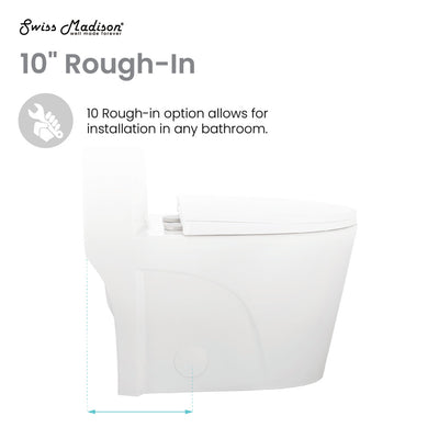 St. Tropez One Piece Elongated Toilet Dual Vortex Flush 1.1/1.6 gpf with 10" Rough In (6 - Pack)