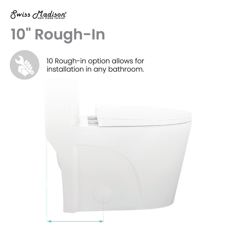 St. Tropez One Piece Elongated Toilet Dual Vortex Flush 1.1/1.6 gpf with 10" Rough In (6 - Pack)