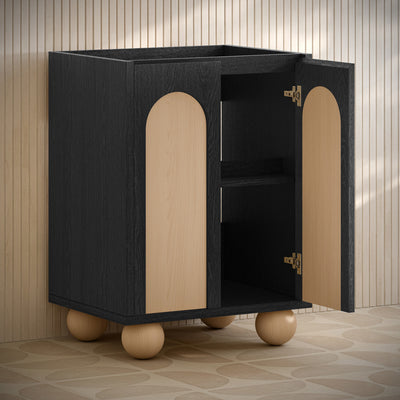 Plaisir II 24" Freestanding Bathroom Vanity Cabinet without Top in Black Oak