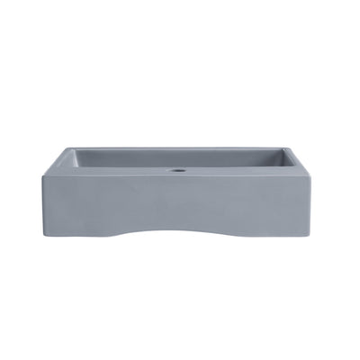 Claire 20"  Rectangle Ceramic Vessel Sink in Matte Grey