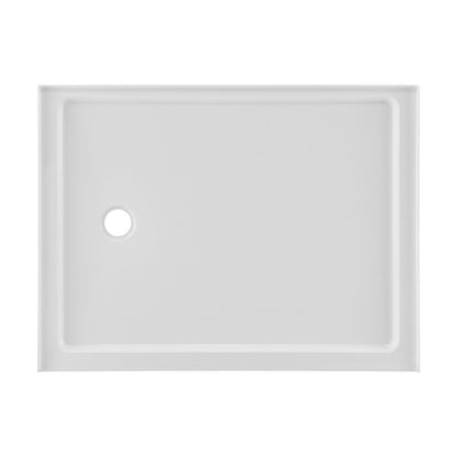 Carre 48" x 36" Acrylic White, Single-Threshold, Left Drain, Shower Base