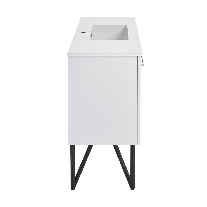 Annecy 48" Freestanding Bathroom Vanity in White with Sink Top