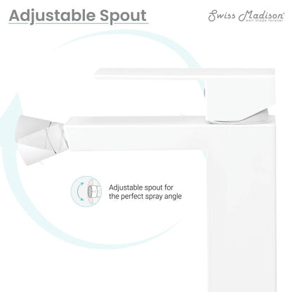 Single-handle bidet faucet in matte white, adjustable spout for precise spray angle.