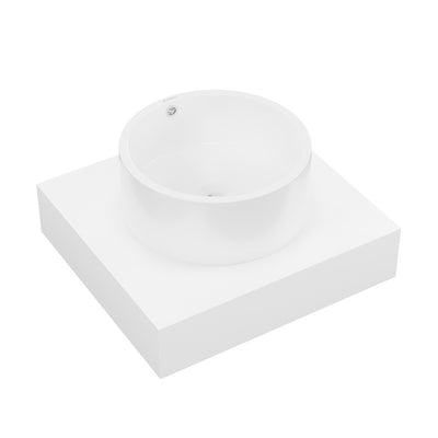 Monaco 24" Floating Bathroom Shelf with Vessel Sink in Glossy White