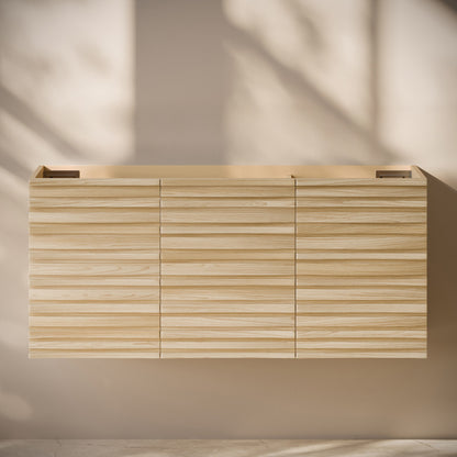 Cascade 48" Wall-Mounted Bathroom Vanity Cabinet without Top in Natural Oak