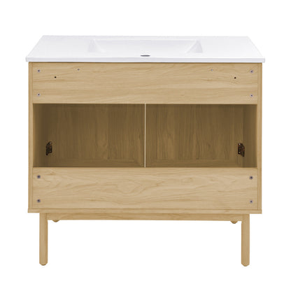 Classe 36" Freestanding Bathroom Vanity in Natural Oak with Sink Top