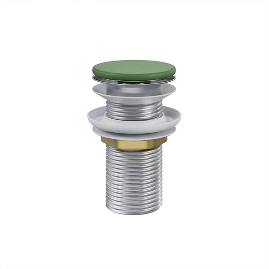 Lisse Concrete Bathroom Sink Non-Overflow Pop Up Drain in Matte Royal Green