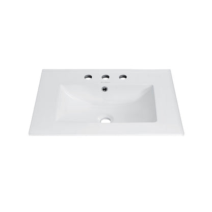 24" Ceramic Vanity Top with 8" Widespread Faucet Holes