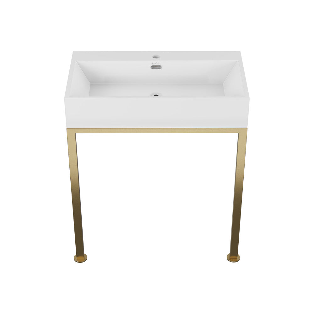 Concorde 30" Rectangle Console Sink with Brushed Gold Legs
