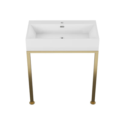 Concorde 30" Rectangle Console Sink with Brushed Gold Legs