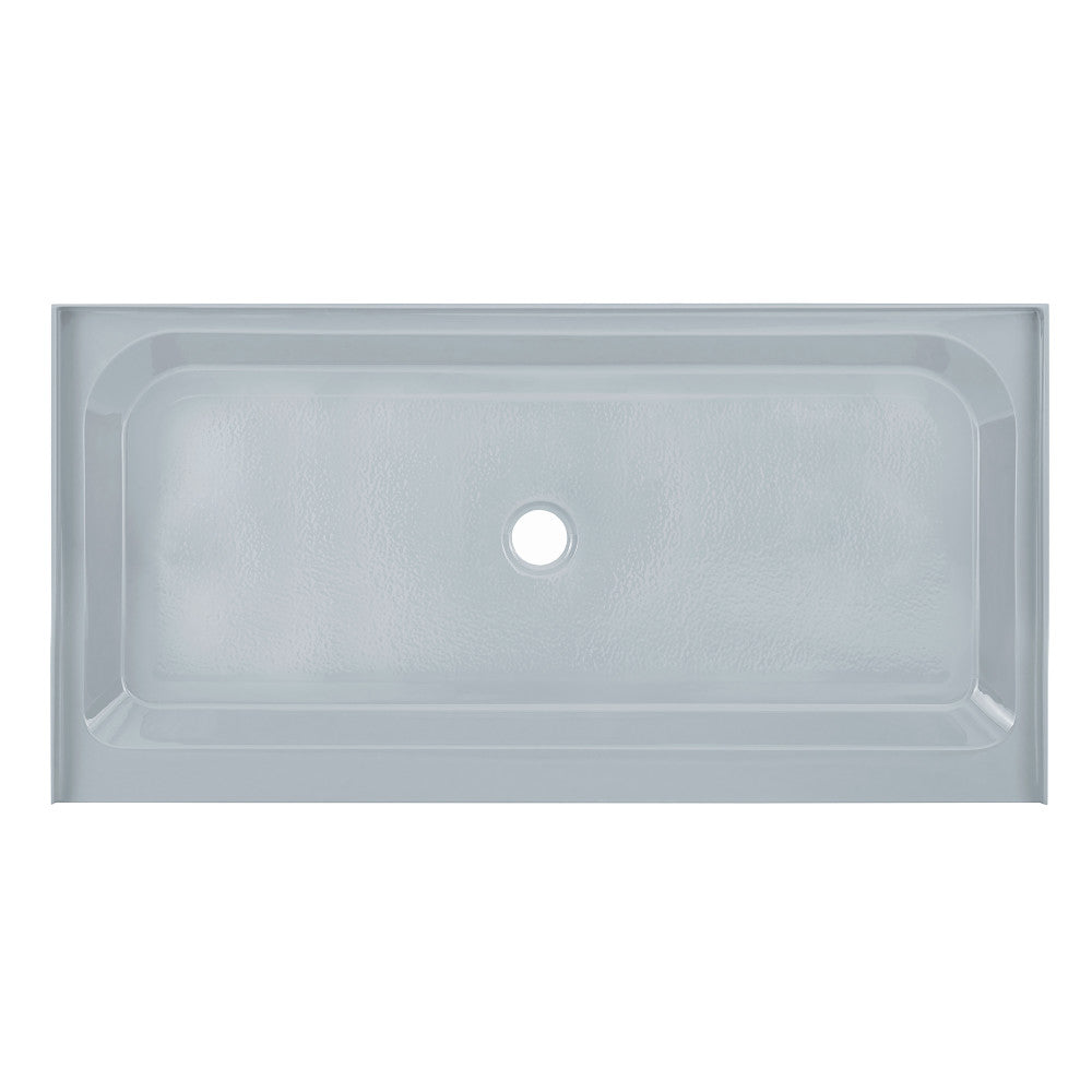 Voltaire 60" x 30" Single-Threshold, Center Drain, Shower Base in Gray