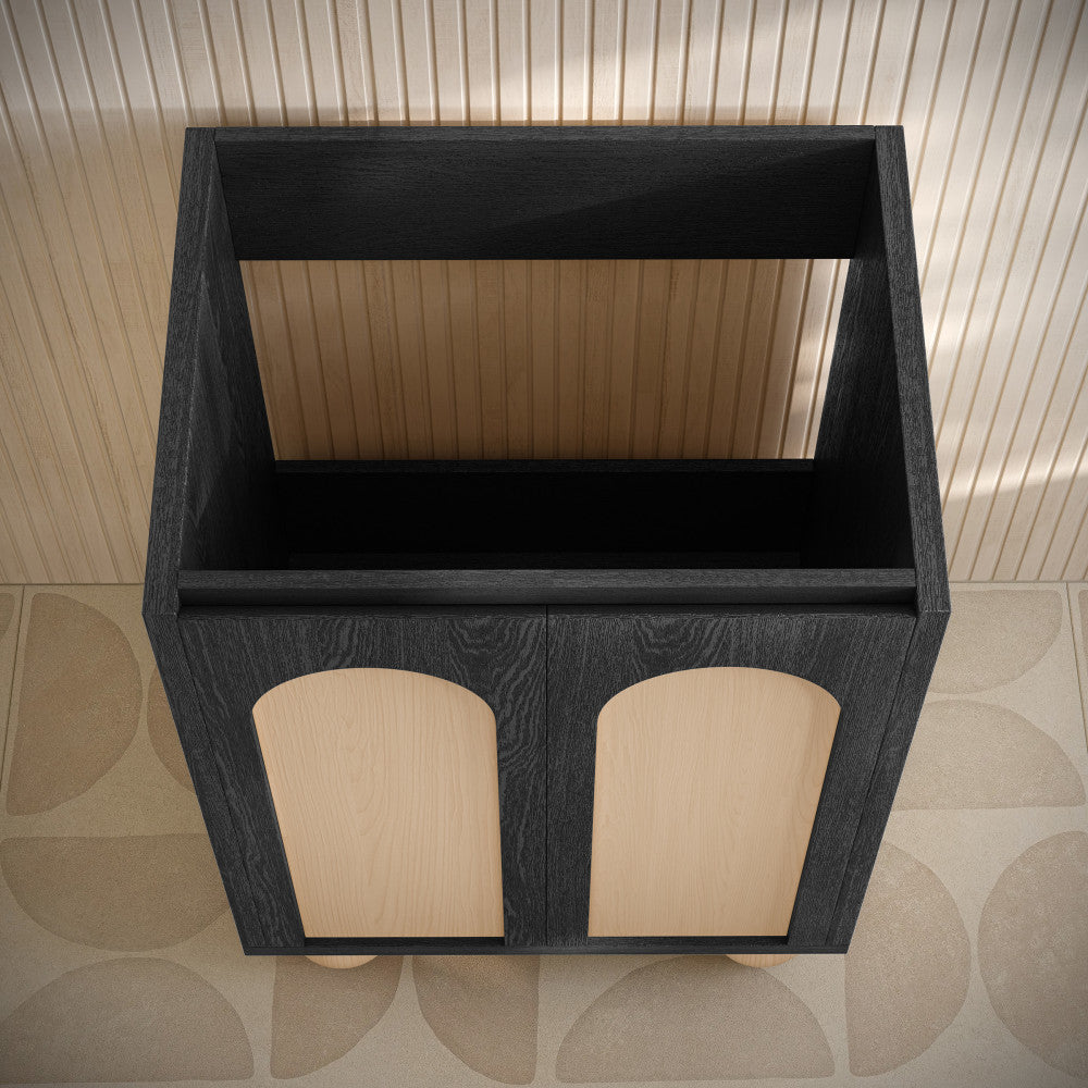 Plaisir II 24" Freestanding Bathroom Vanity Cabinet without Top in Black Oak