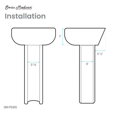 Chateau Pedestal Bathroom Sink Round Single Faucet Hole