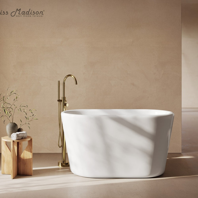 Nanterre 51" Japanese Soaking Freestanding Bathtub in Glossy White, Drain Included