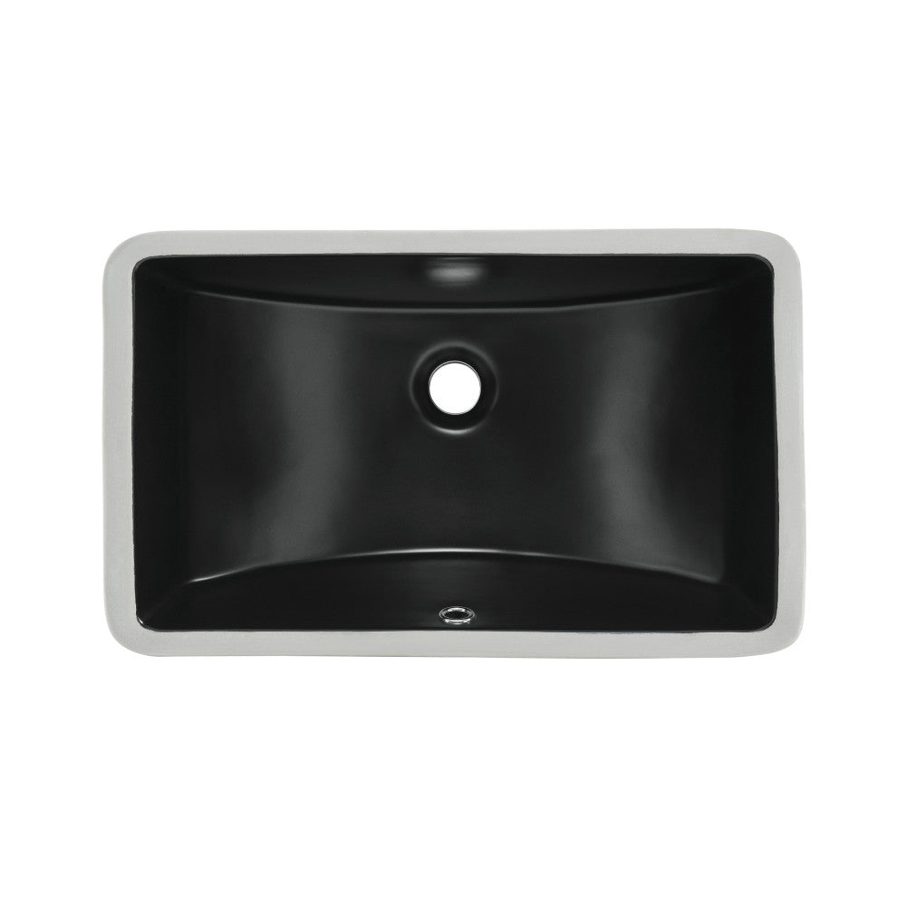 Plaisir 22" Ceramic Undermount Bathroom Sink in Matte Black