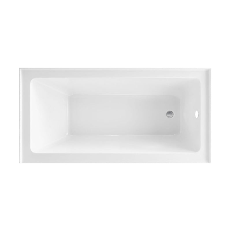 Voltaire 60" x 30" Right Drain Skirted Soaking Bathtub with Apron ADA Height in Glossy White