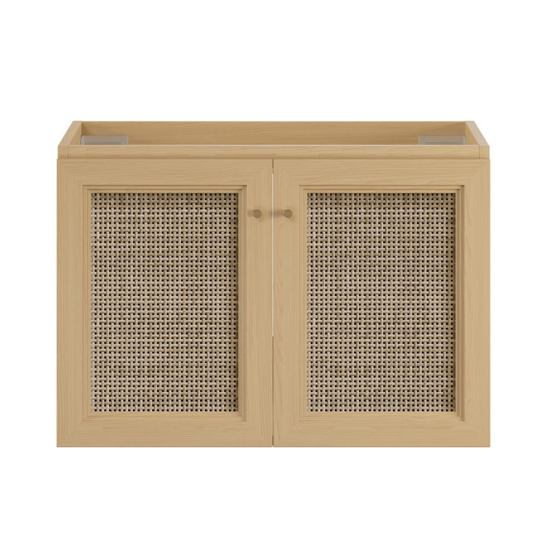 Classe 30" Wall-Mounted Bathroom Vanity in Natural Oak without Sink Top