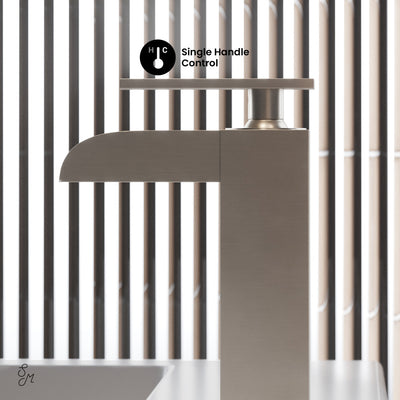 Concorde Single Hole, Single-Handle, Waterfall Bathroom Faucet in Brushed Nickel