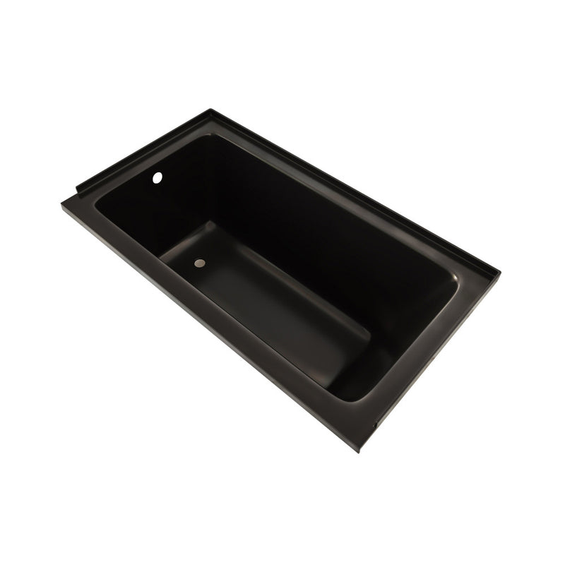 Voltaire 54 x 30 Left Drain Soaking Alcove Bathtub in Glossy Black