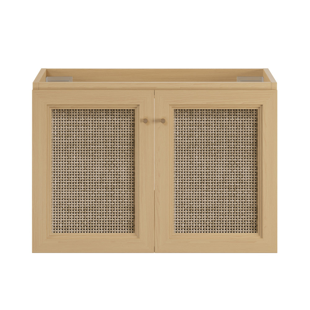 Classe 30" Wall-Mounted Bathroom Vanity in Natural Oak without Sink Top