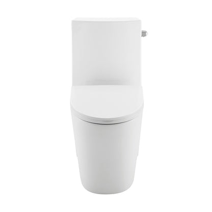 St. Tropez One-Piece 10" Rough-in 1.28 GPF Right-Hand Vortex Flush Elongated Toilet in Glossy White