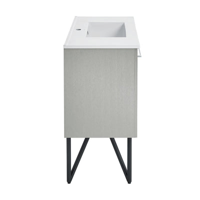 Annecy 36" Freestanding Bathroom Vanity in Gray with Sink Top