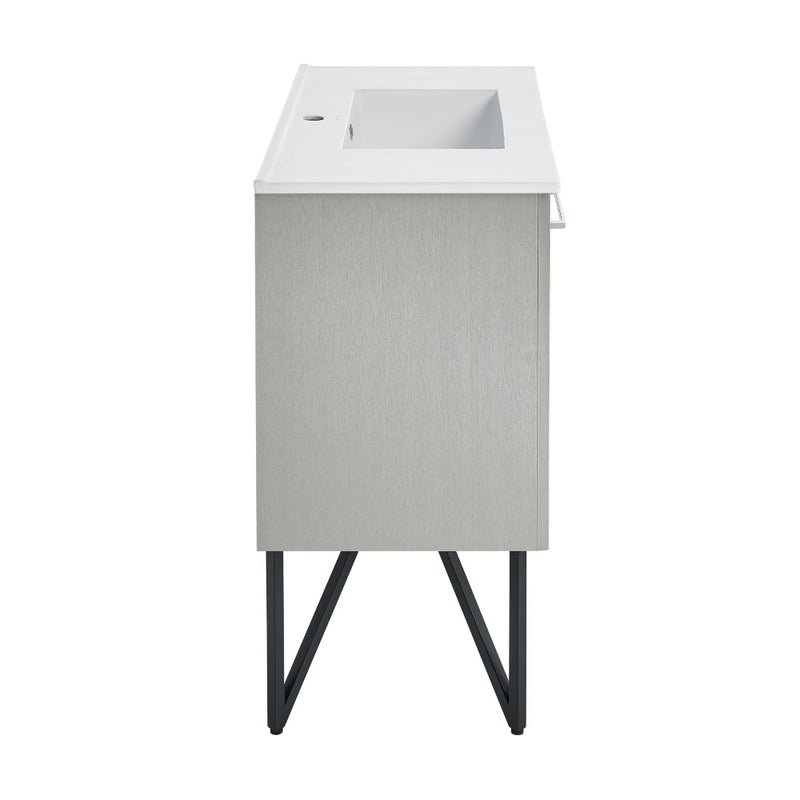 Annecy 36" Freestanding Bathroom Vanity in Gray with Sink Top