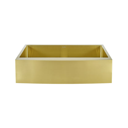 Rivage 36 x 21 Stainless Steel, Single Basin, Farmhouse Kitchen Sink with Apron in Gold