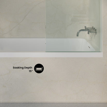 Voltaire 60 x 36 Right Drain Soaking Alcove Bathtub in Glossy White with Integrated Overflow, Drain Included