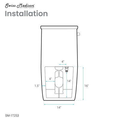 St. Tropez One-Piece Elongated Toilet Side Flush 1.28 gpf