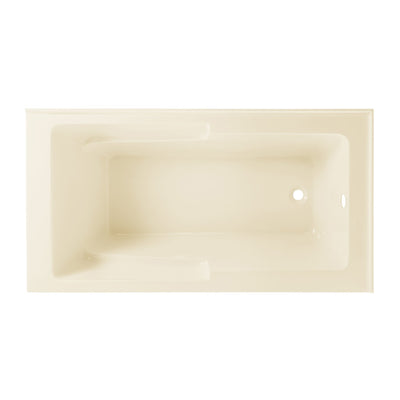 Claire 60 x 32 Right Drain Soaking Alcove Corner Apron Bathtub in Glossy Bisque