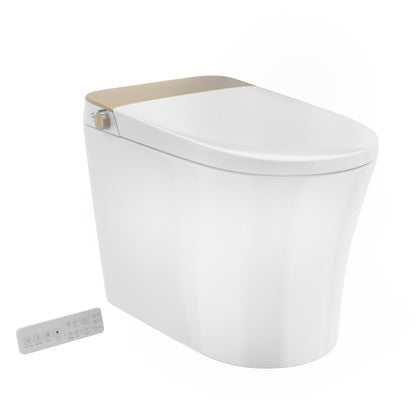 Hugo O Smart Toilet 12" Rough-in ADA Height in Glossy White with Integrated Tank, Auto Open/Close Lid, Foam Shield, UV Sterilization