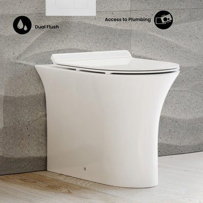 Cascade Back-to-Wall Elongated Toilet Bowl